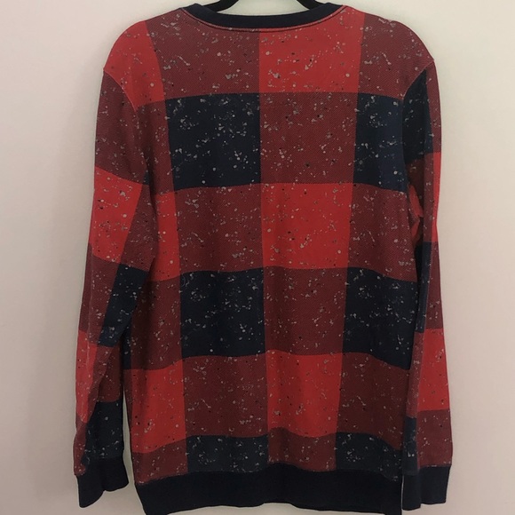 Modern Amusement women Sz M red/blue Pull Over Sweater zipped pock… - Picture 2 of 6